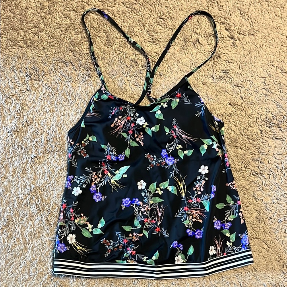 Athleta Floral Banded Tankini Swim Top